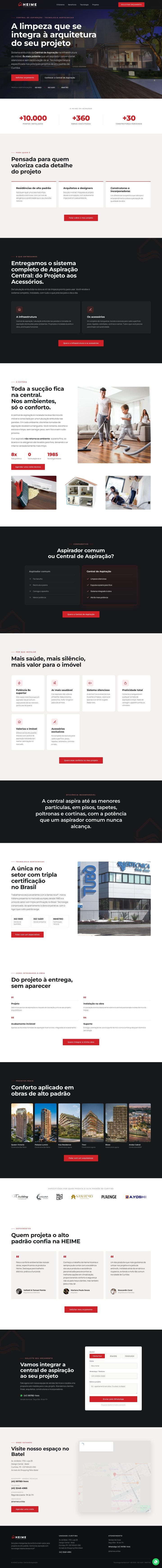 Site HEIME Central de Aspiração